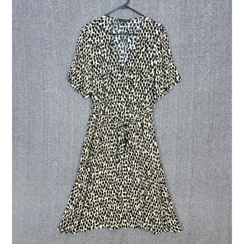 Banana Republic Black and Cream Midi Dress